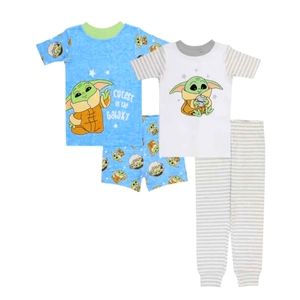 Star wars kid's 4 piece pajamas (mandalorian baby Yoda) 3T
